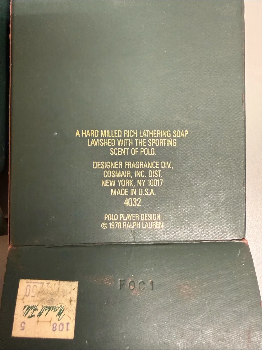 VTG ‘78 Cosmair Polo Ralph Lauren Green Box  Soap On A Rope 7 oz Bar New in box